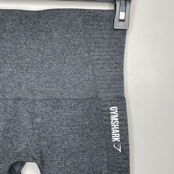 GYMSHARK Leggings Womens XS Crop High Waisted DRY Seamless Gray Athletic Workout - Picture 3 of 10